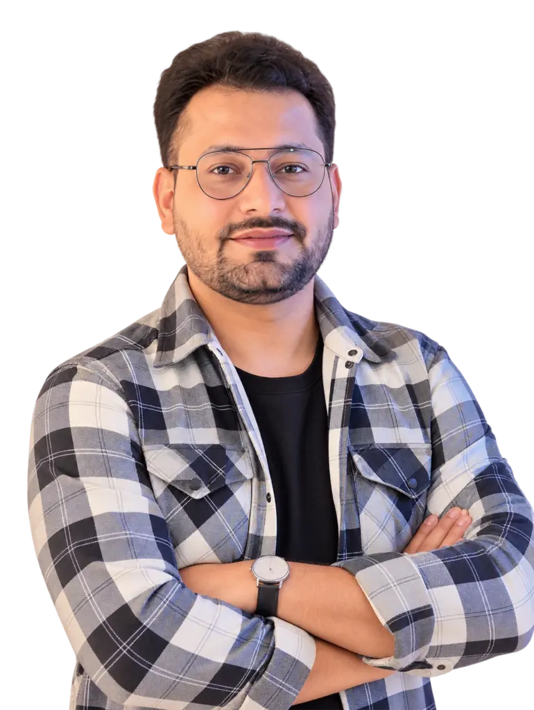 Confident Plaid Shirt Portrait